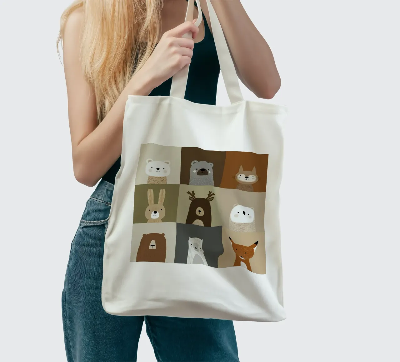 Raccolta di animali per l'asilo nido borsa in juta da Imagine