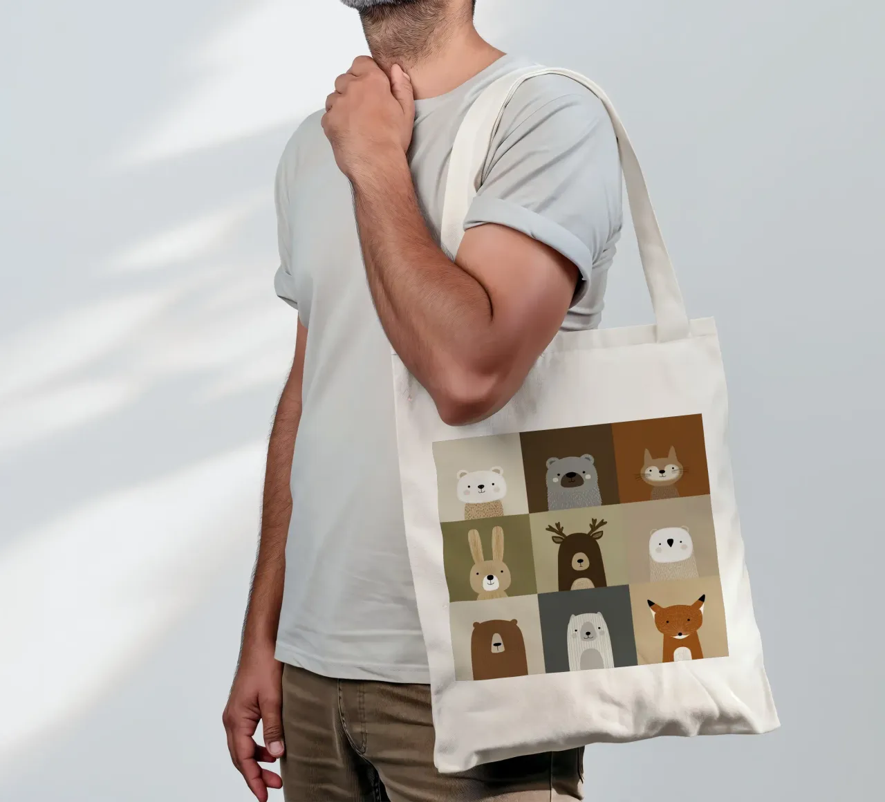 Raccolta di animali per l'asilo nido borsa in juta da Imagine