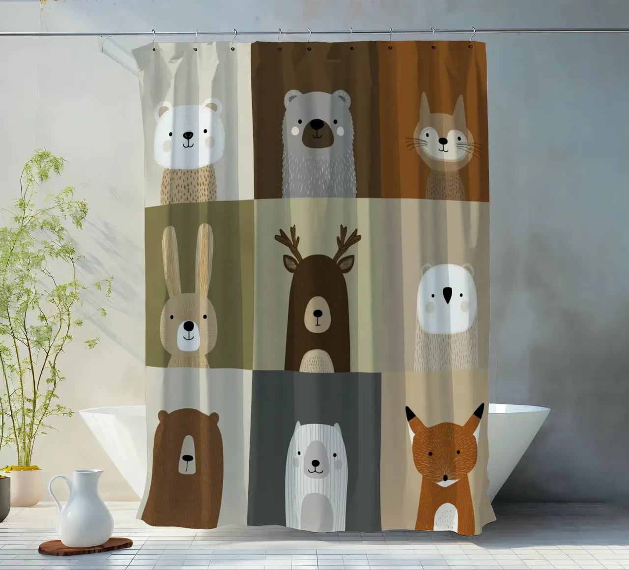 Raccolta di animali per l'asilo nido tenda da doccia da Imagine