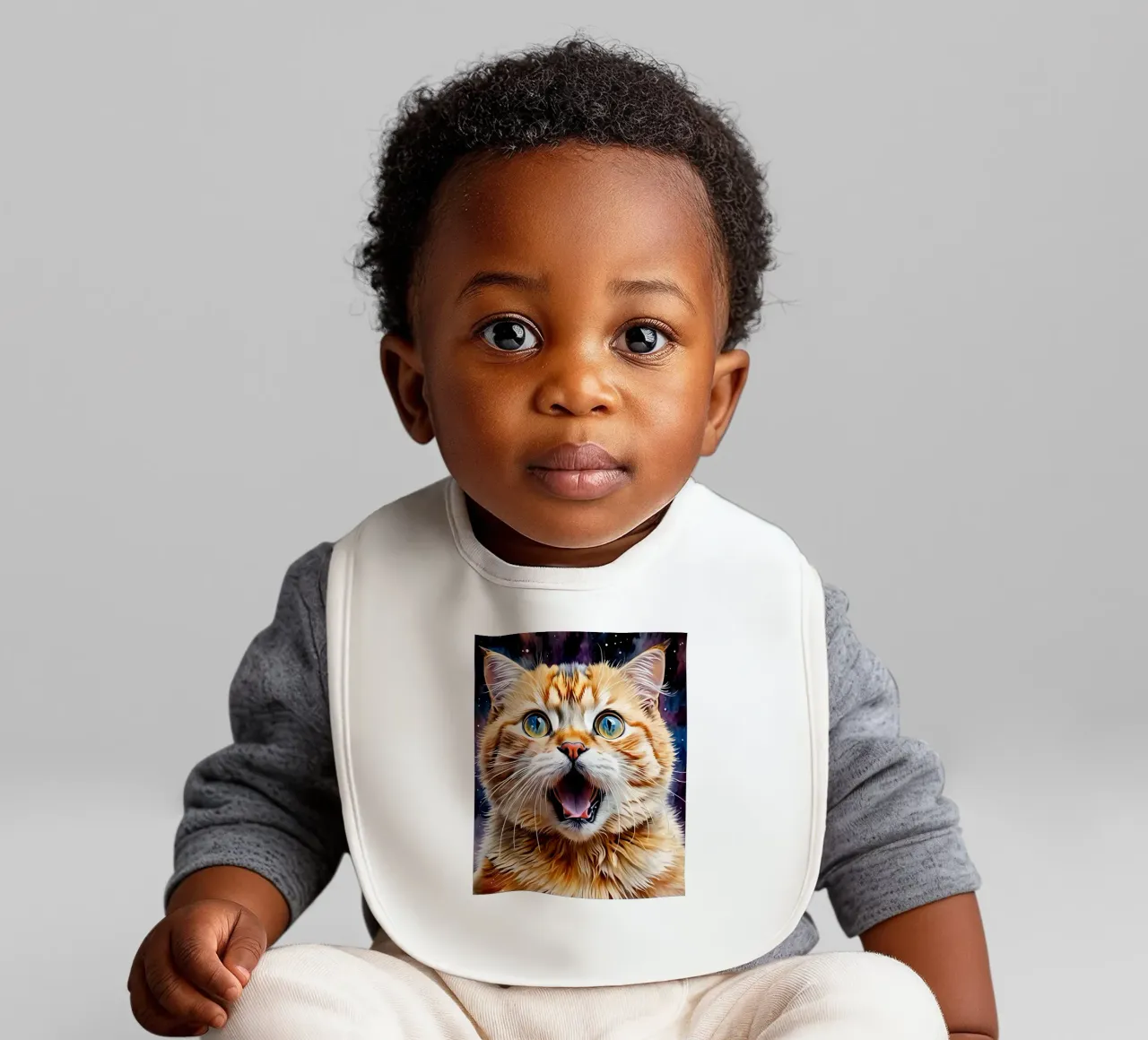 Meme del gatto sorpreso bavaglino da MakArena