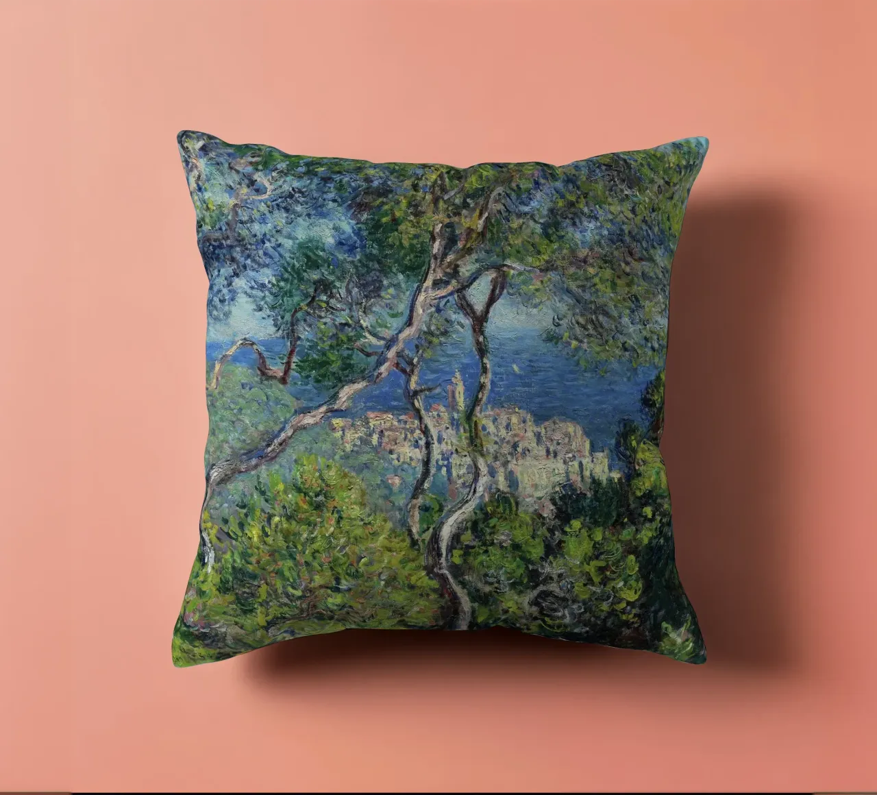 Bordighera (1884) di Claude Monet. cuscino da Monet Art Prints