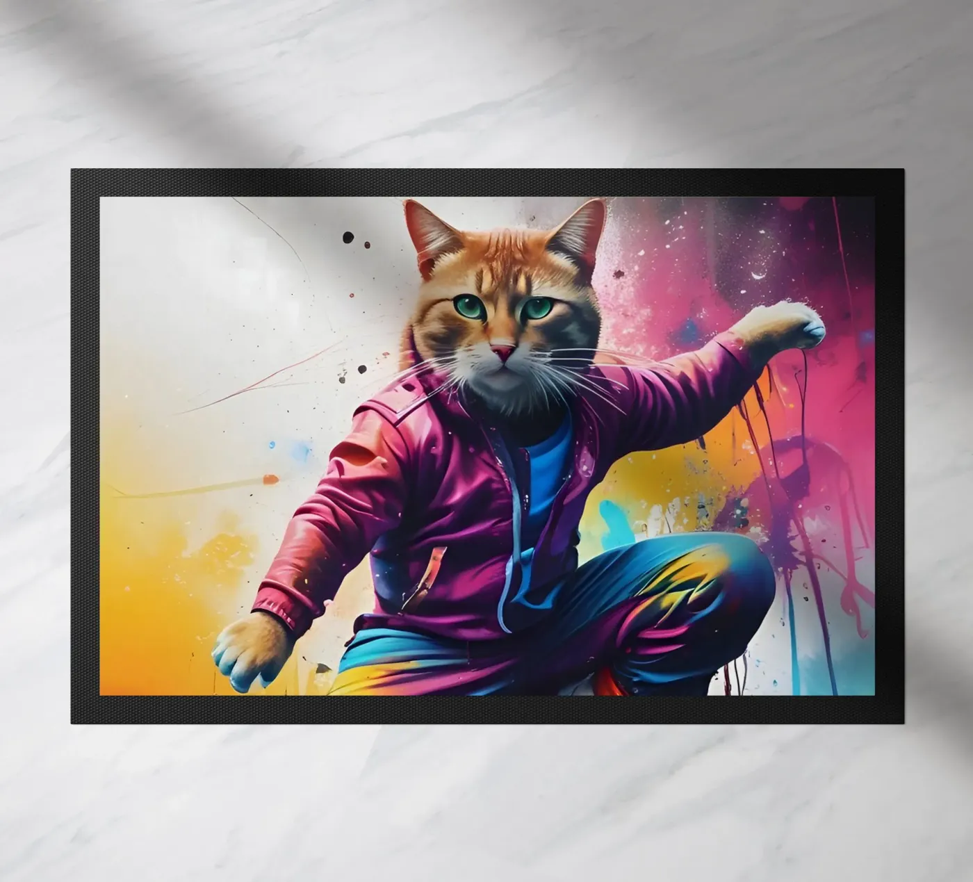 The cat is dancing deurmat van MakArena