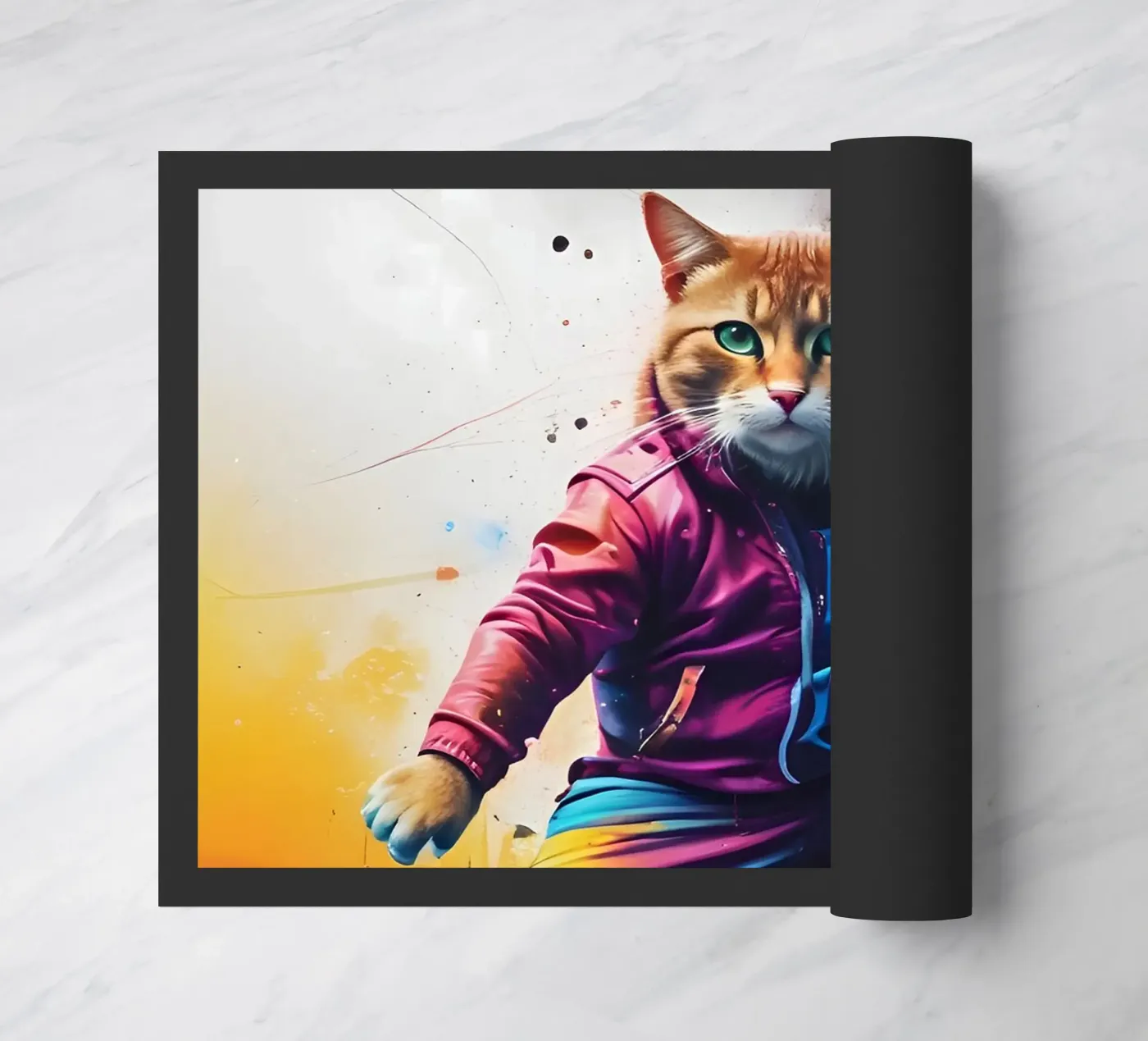 The cat is dancing deurmat van MakArena