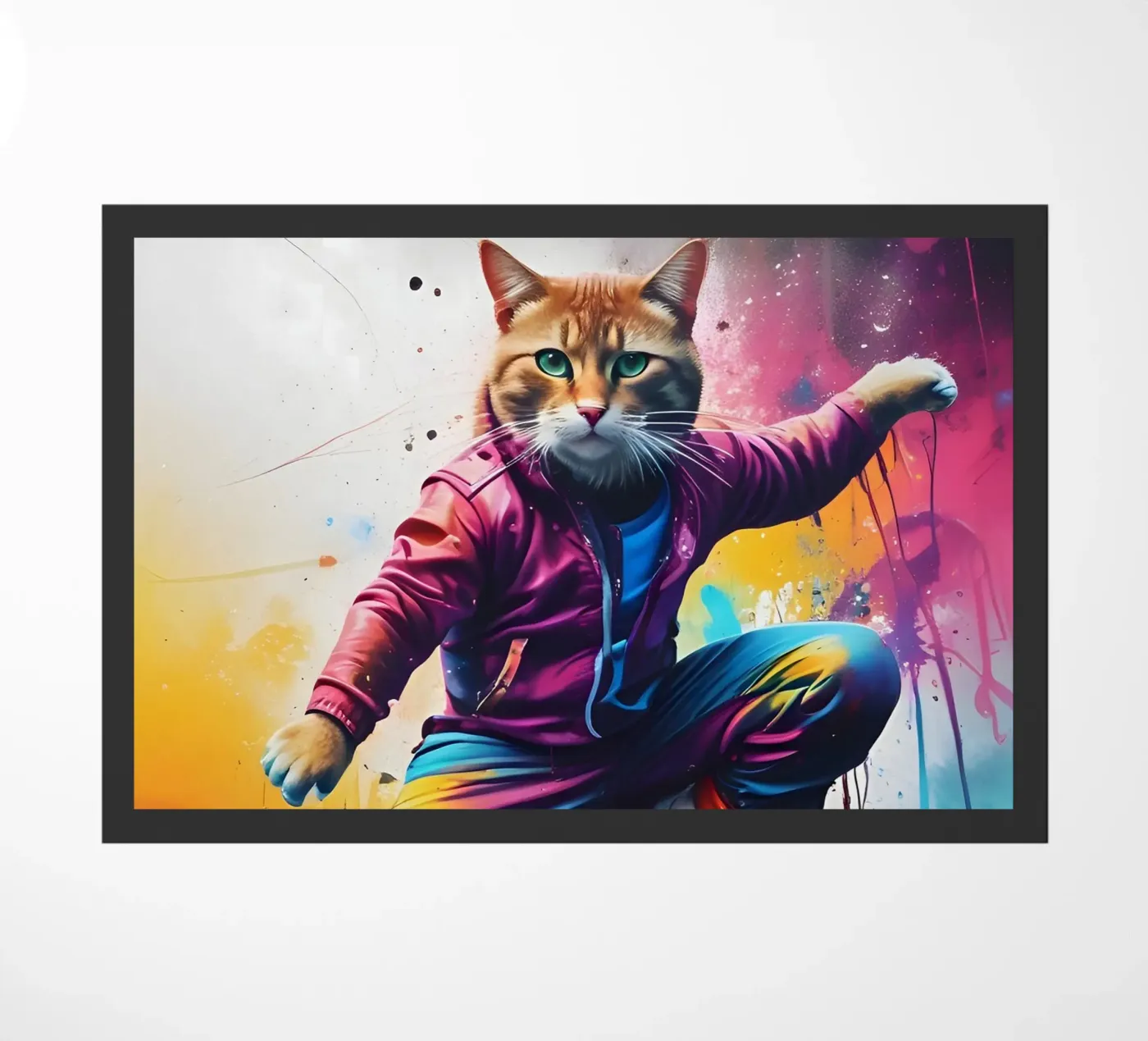 The cat is dancing deurmat van MakArena