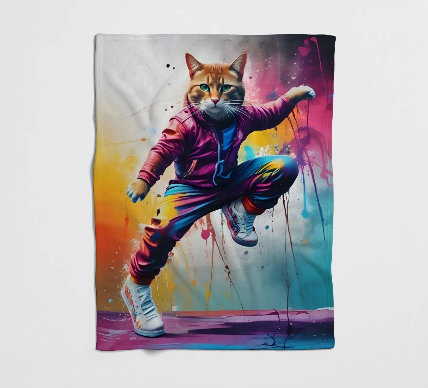 De kat danst fleecedeken van MakArena