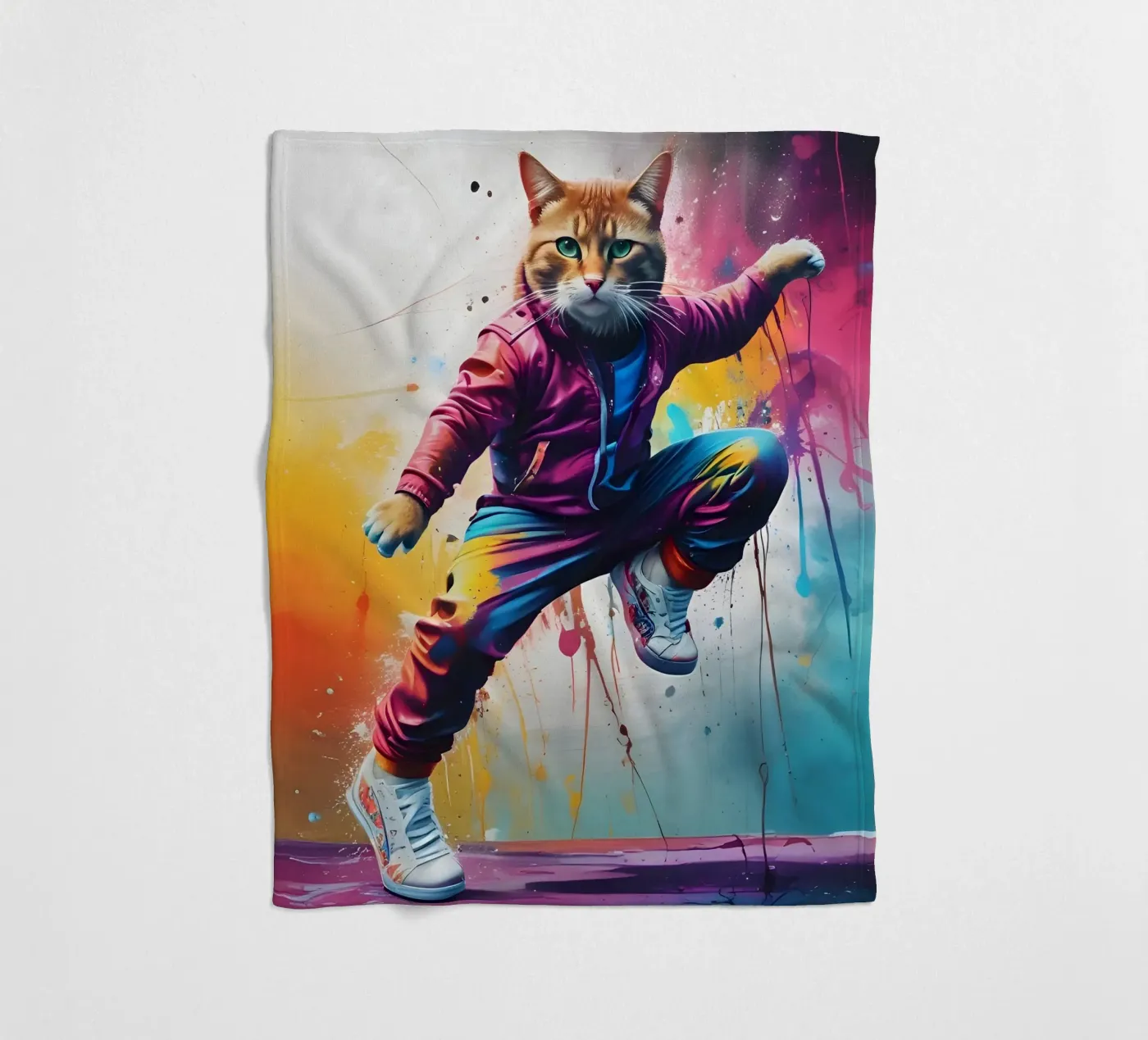 De kat danst fleecedeken van MakArena