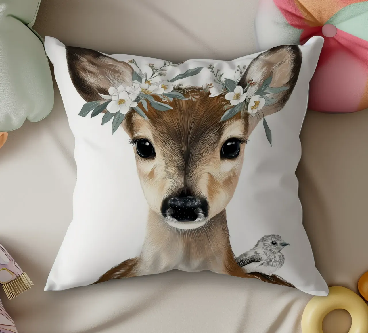 Vivaio di piccoli cervi cuscino da Imagine