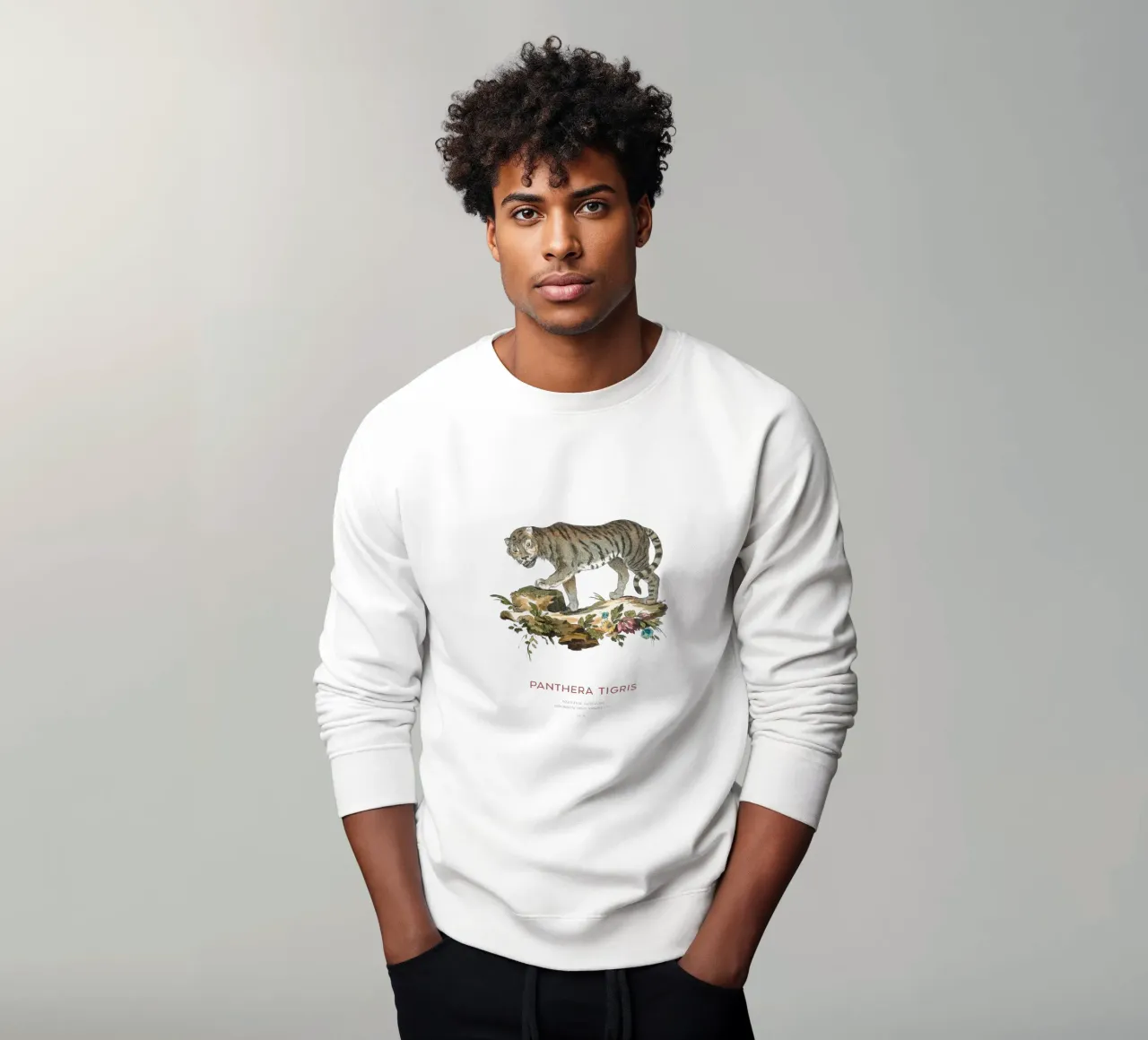 The Tiger or Panthera tigris sweatshirt by Vintagrafica