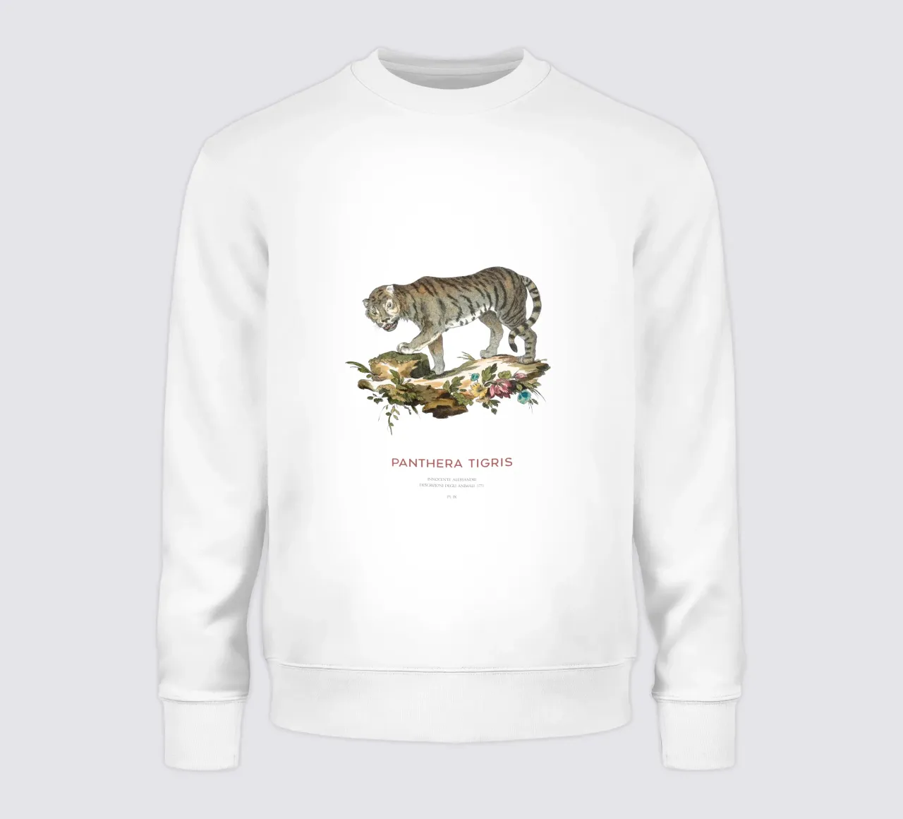 The Tiger or Panthera tigris sweatshirt by Vintagrafica