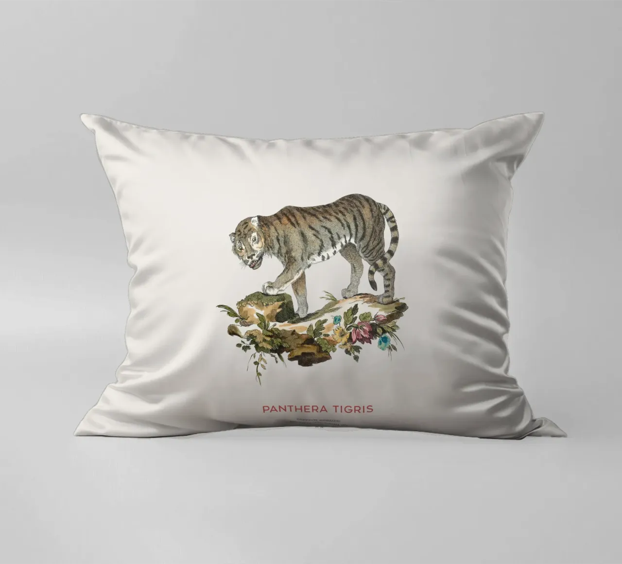 The Tiger or Panthera tigris decorative cushion by Vintagrafica