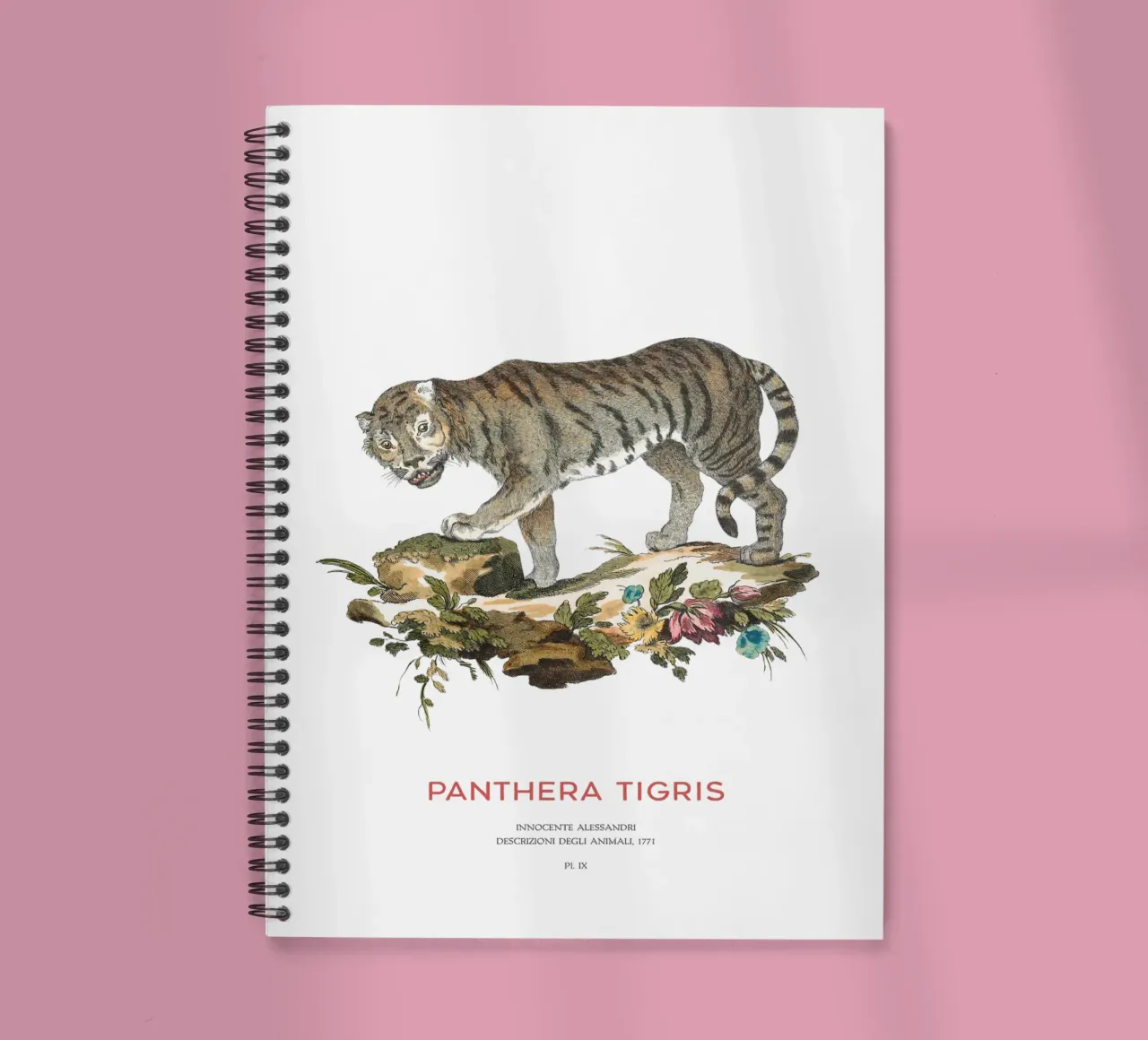 The Tiger or Panthera tigris spiral notebook by Vintagrafica