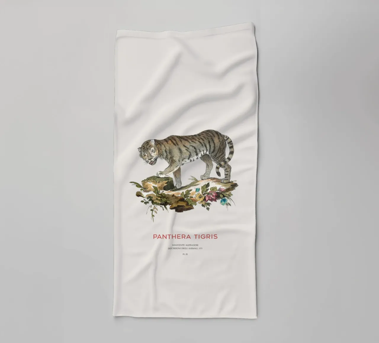 Der Tiger oder Panthera tigris Handtuch von Vintagrafica