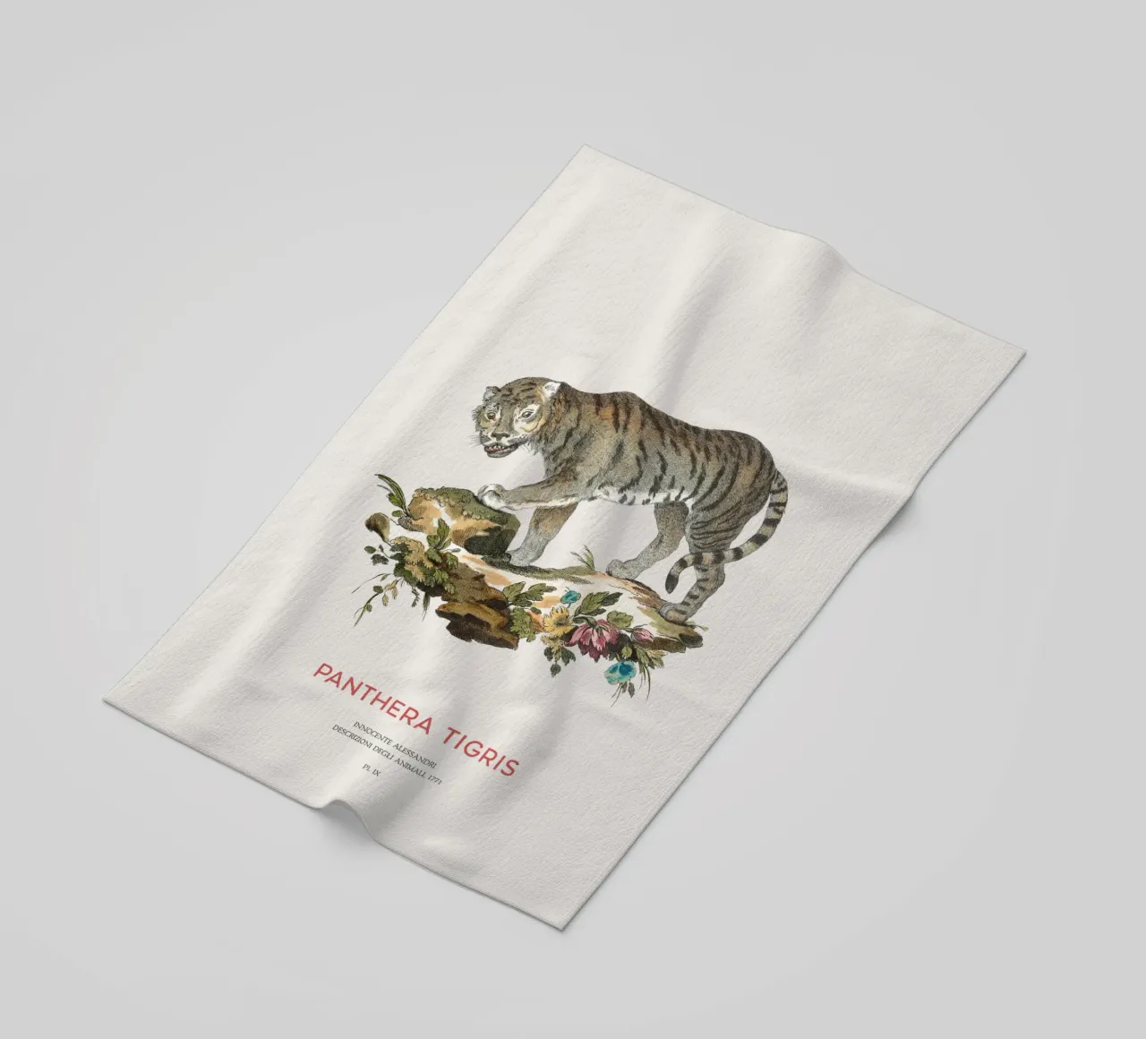 The Tiger or Panthera tigris beach towel by Vintagrafica