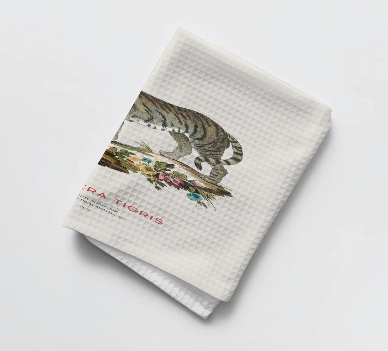 Der Tiger oder Panthera tigris Geschirrtuch von Vintagrafica