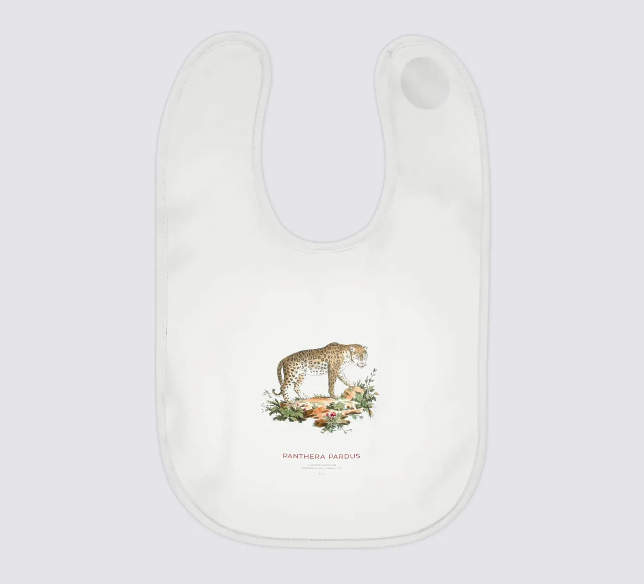 Der Leopard oder Panthera pardus Babylätzchen von Vintagrafica