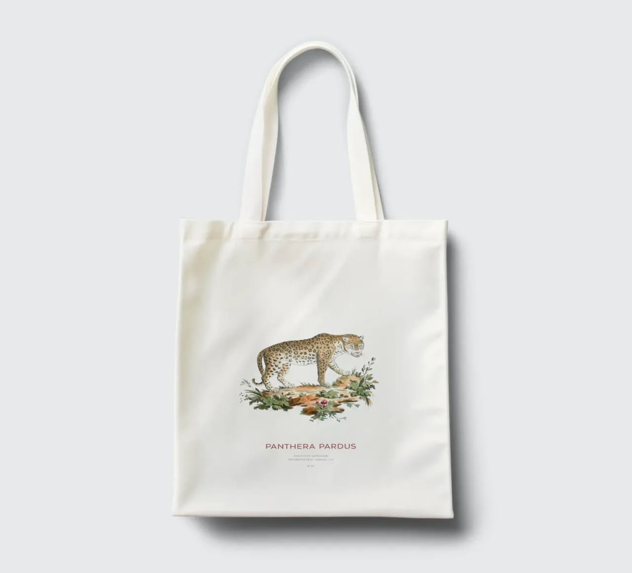 Il leopardo o Panthera pardus borsa in juta da Vintagrafica