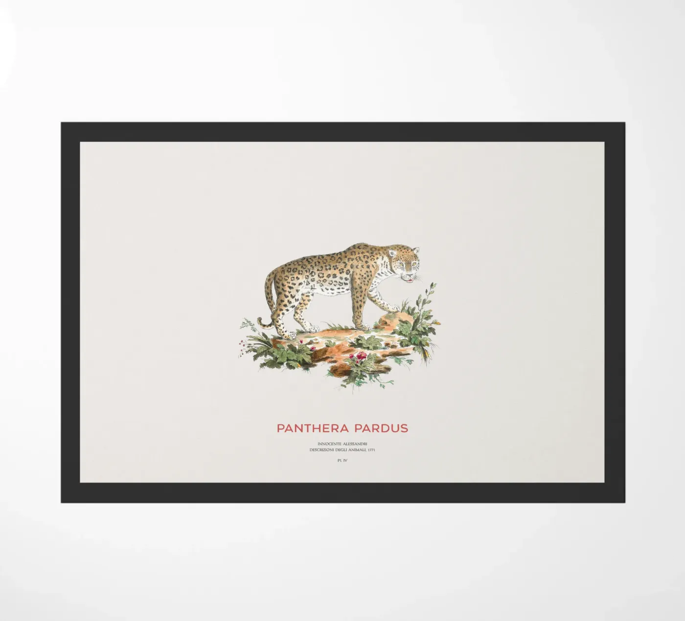 The leopard or Panthera pardus paillasson de Vintagrafica