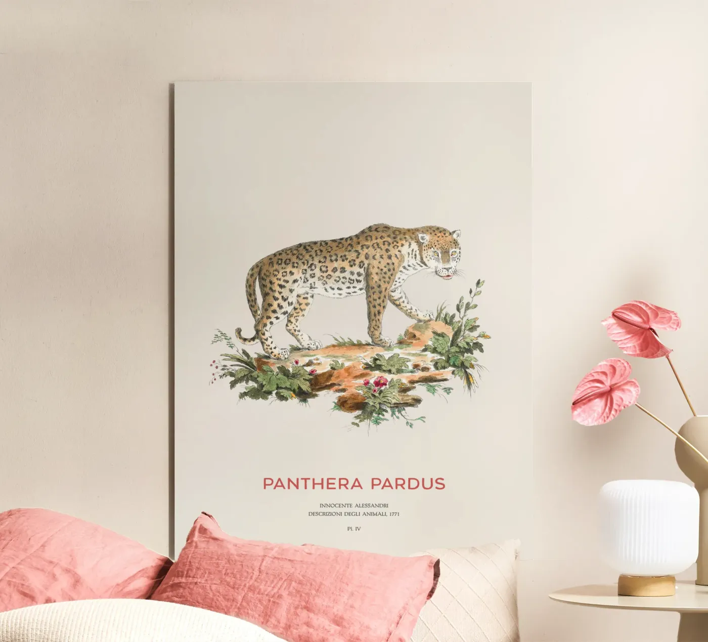 Der Leopard oder Panthera pardus Forex-Platte von Vintagrafica