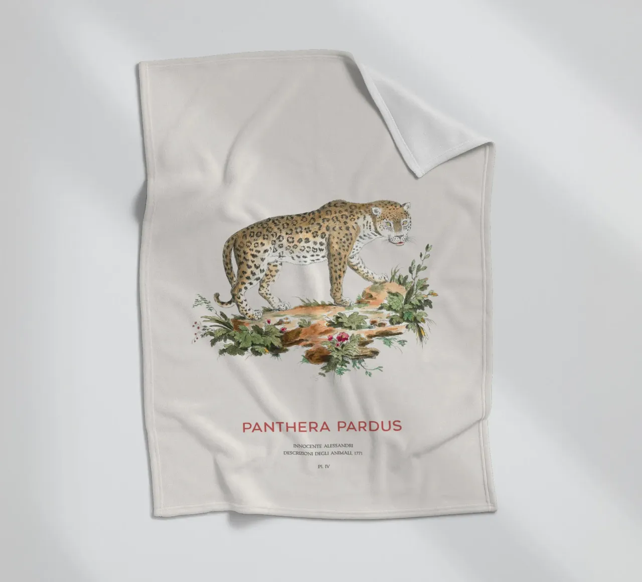 Der Leopard oder Panthera pardus Fleecedecke von Vintagrafica