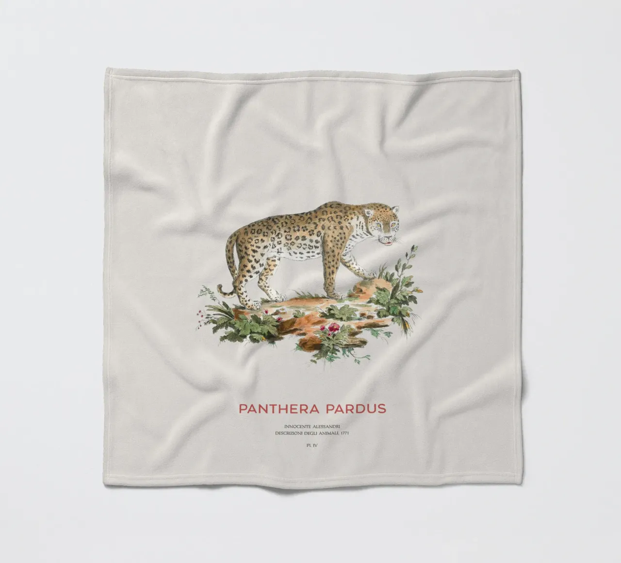 Der Leopard oder Panthera pardus Fleecedecke von Vintagrafica