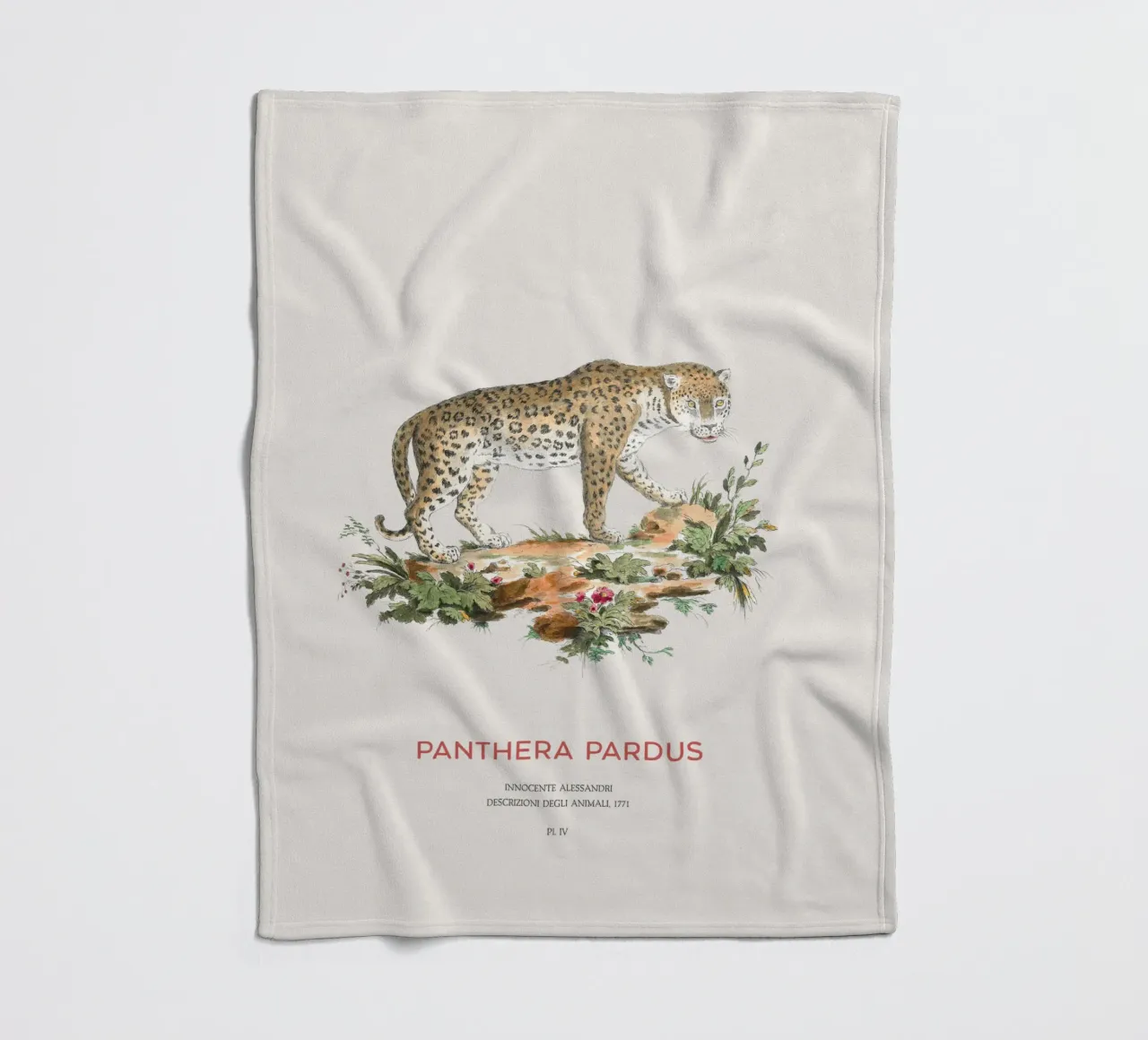 Der Leopard oder Panthera pardus Fleecedecke von Vintagrafica