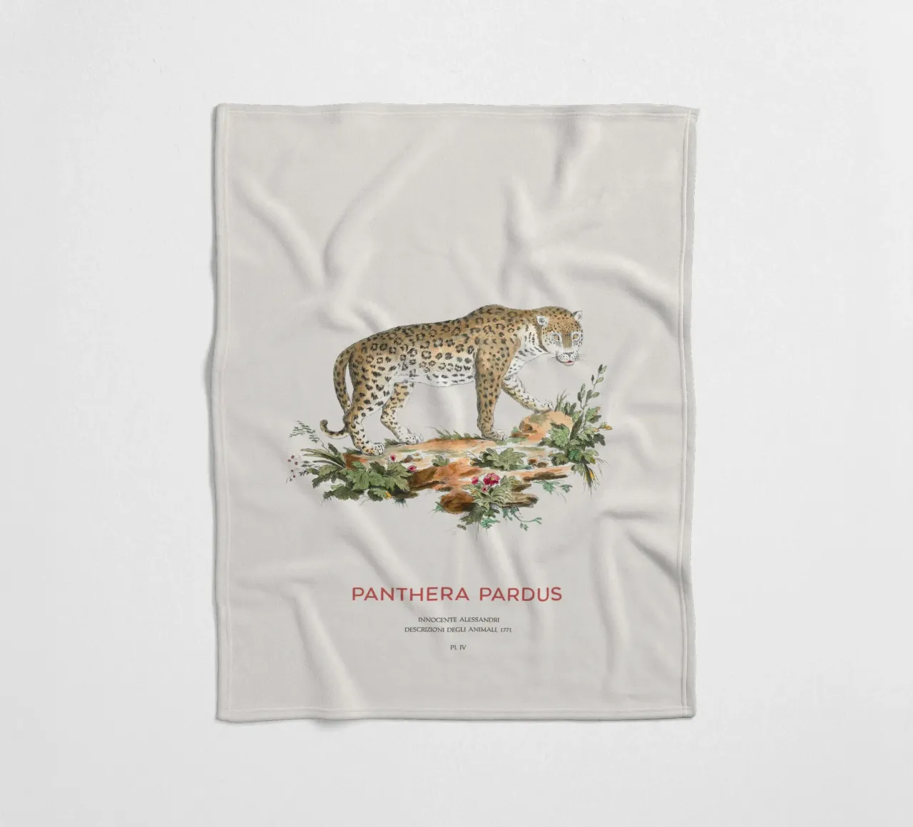 Der Leopard oder Panthera pardus Fleecedecke von Vintagrafica