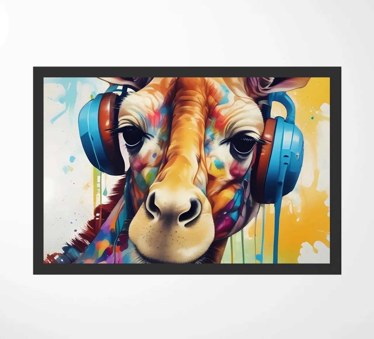 Giraffe music lover doormat by MakArena