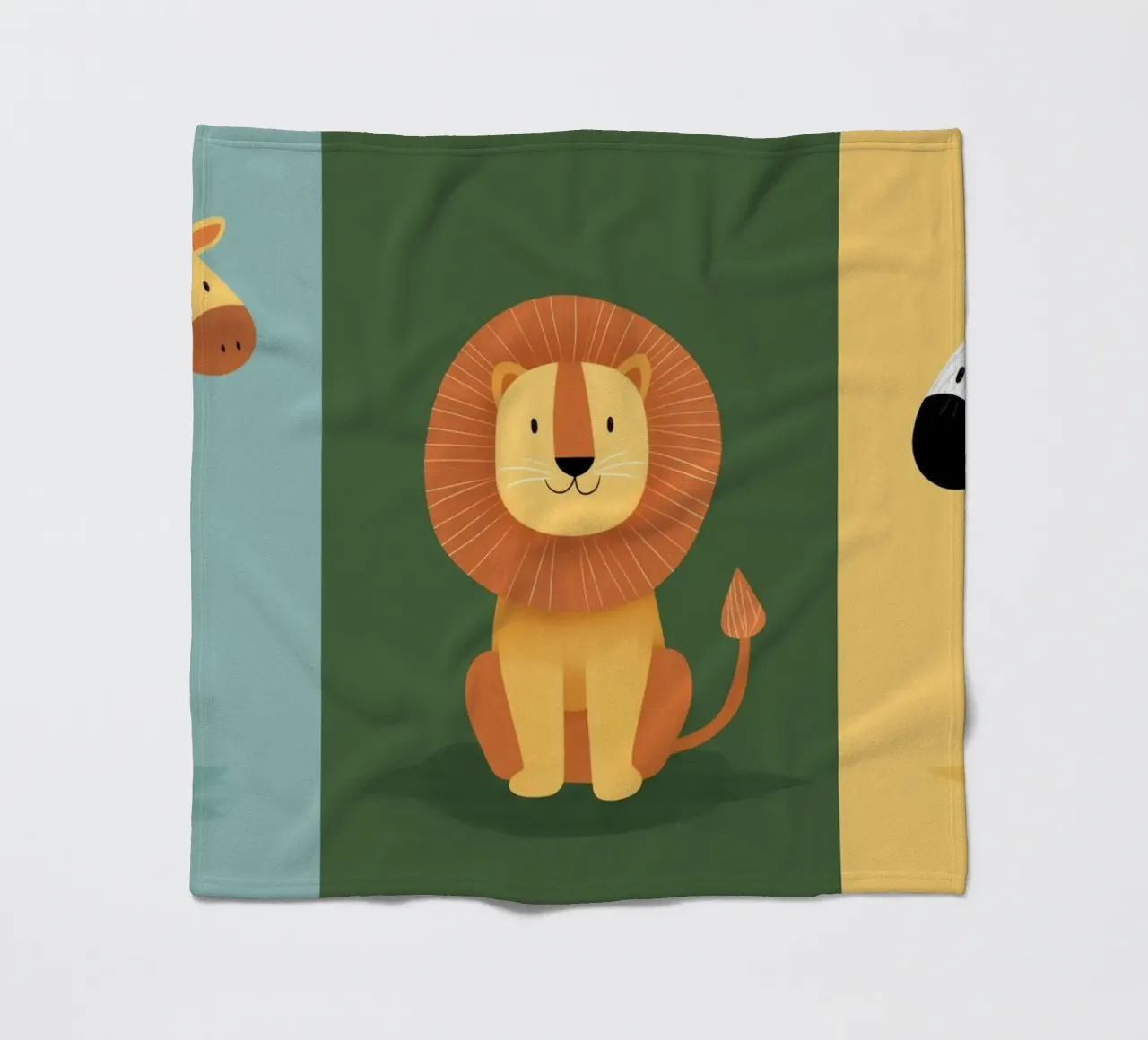 Triptych animals nursery fleece blanket by Imagine