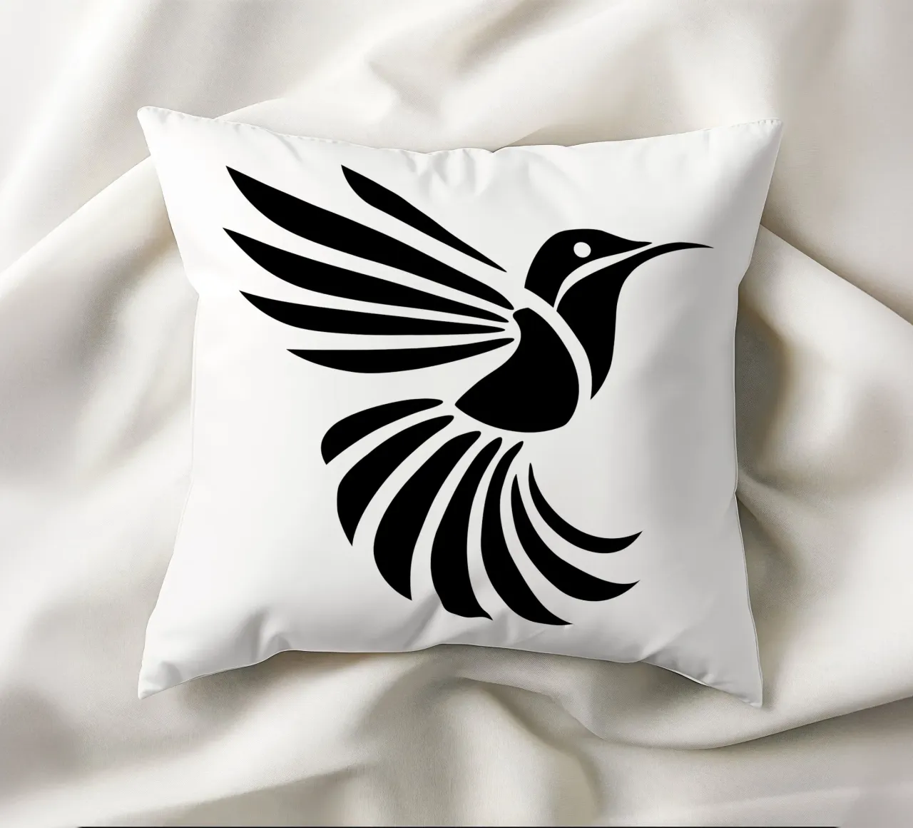Silent Flight – Minimalist Hummingbird cuscino da Sivaro