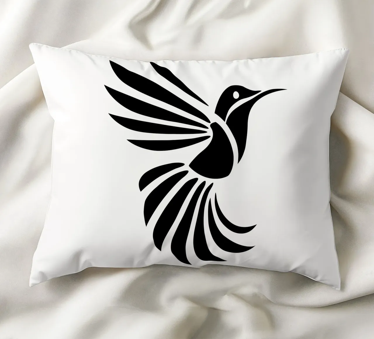 Silent Flight – Minimalist Hummingbird cuscino da Sivaro