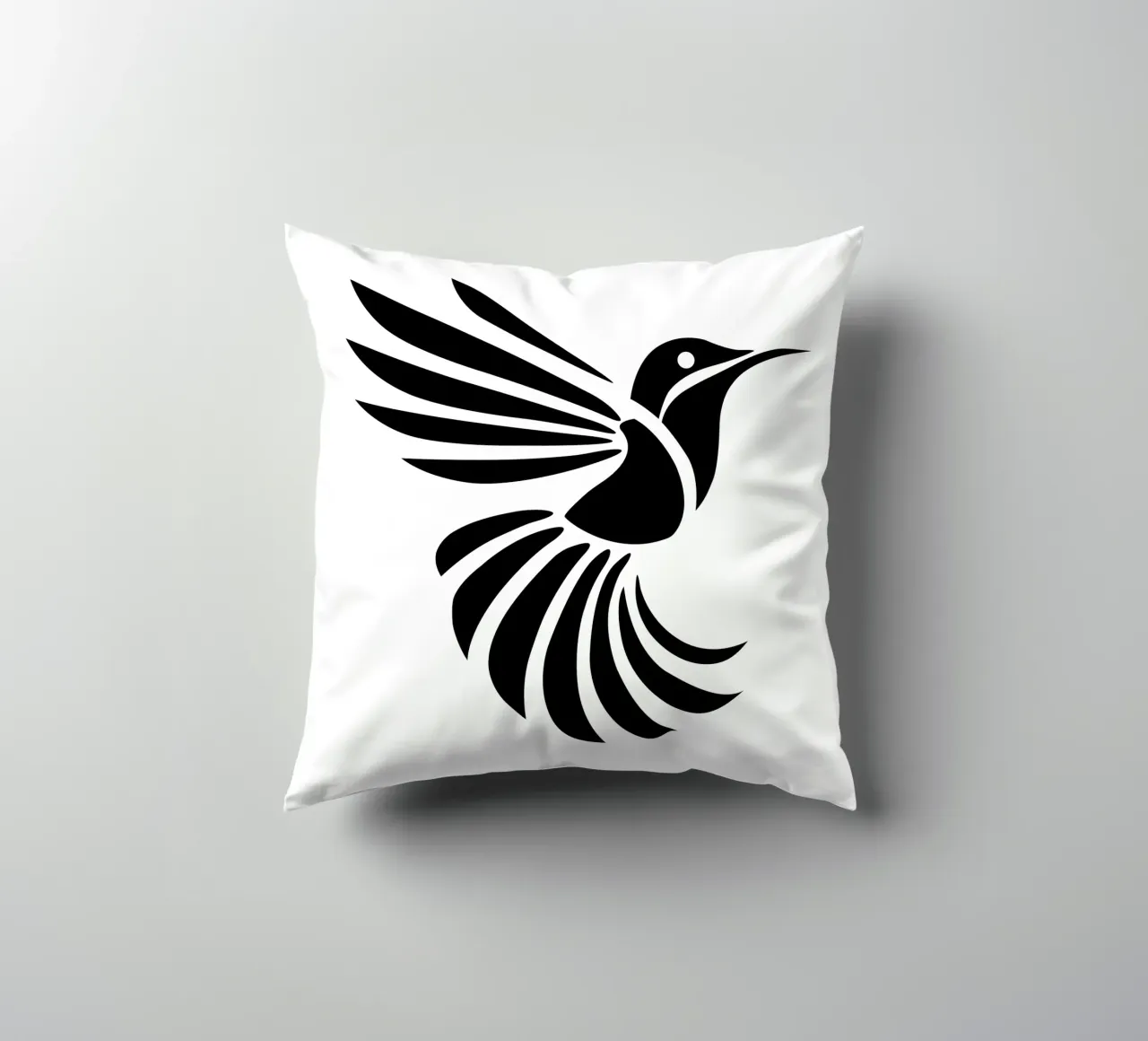 Silent Flight – Minimalist Hummingbird cuscino da Sivaro