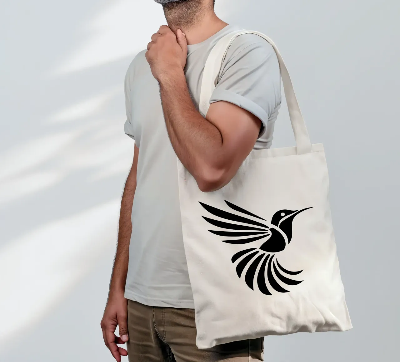Silent Flight – Minimalist Hummingbird borsa in juta da Sivaro