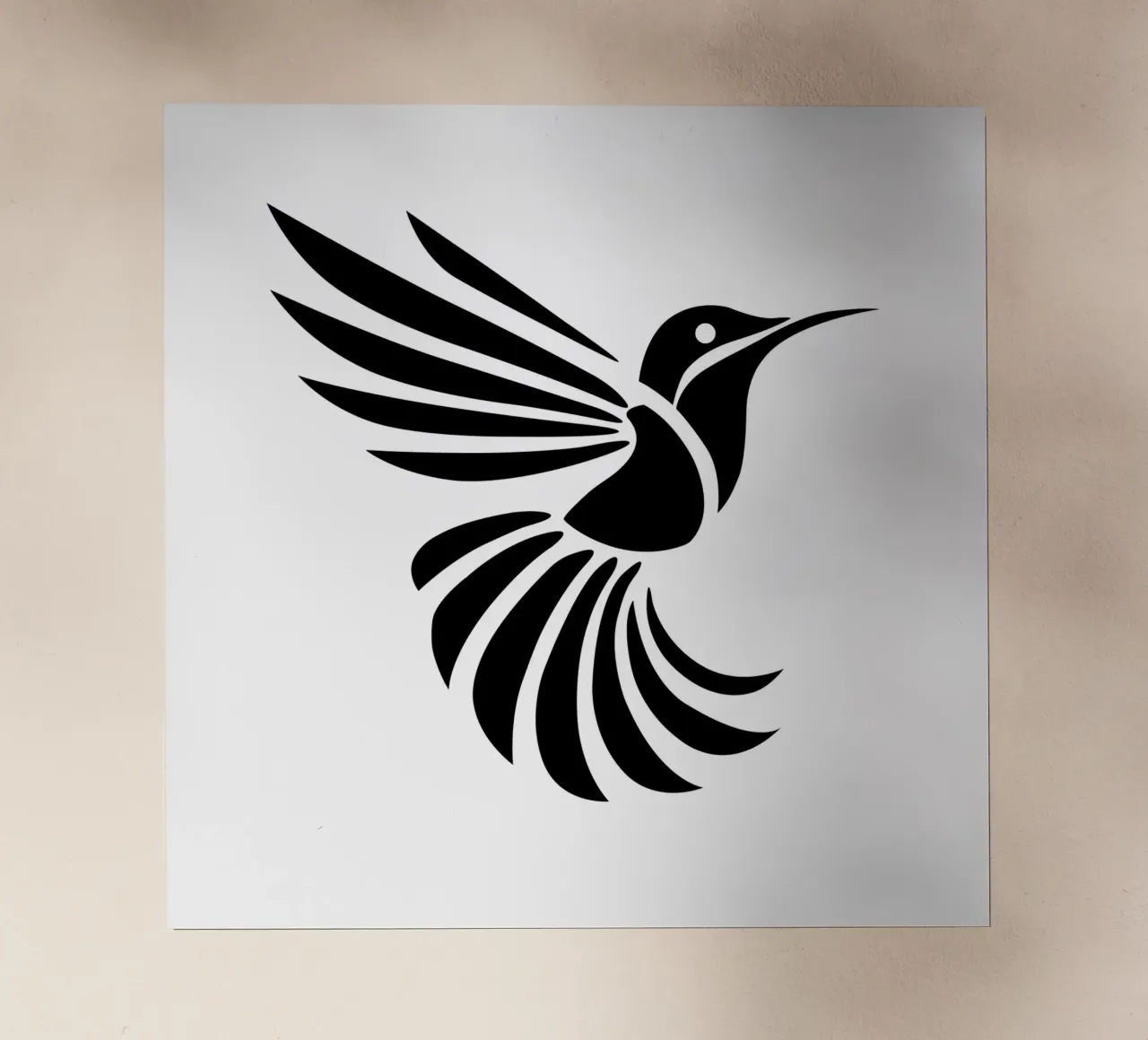 Silent Flight – Minimalist Hummingbird pellicola backlit da Sivaro