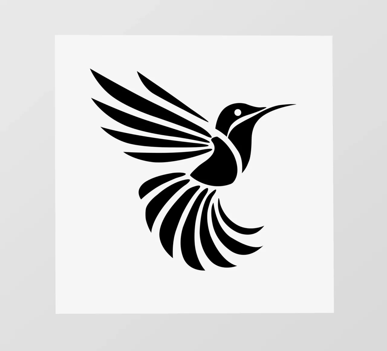 Silent Flight – Minimalist Hummingbird telo in pvc da Sivaro