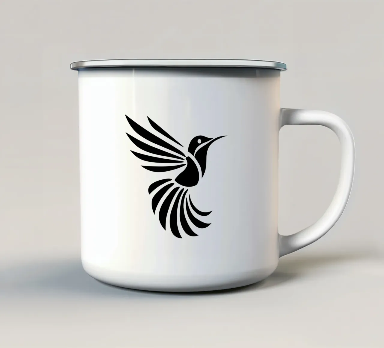 Silent Flight – Minimalist Hummingbird tazza in smalto da Sivaro