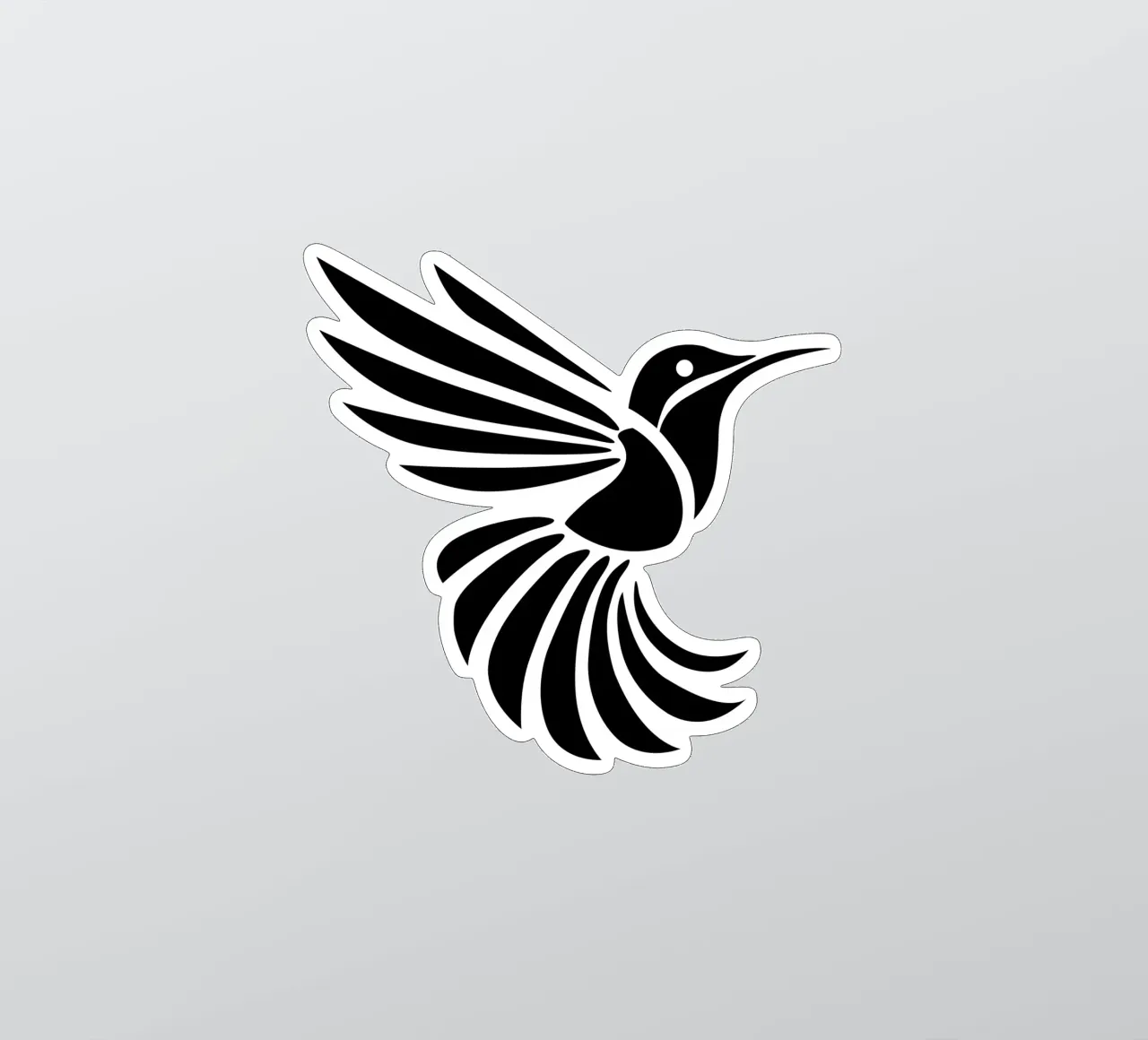 Silent Flight – Minimalist Hummingbird adesivo da Sivaro
