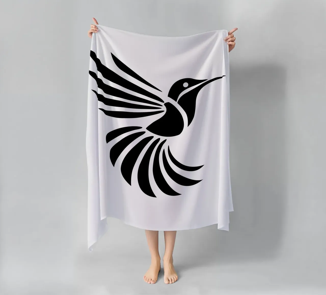 Silent Flight – Minimalist Hummingbird telo mare da Sivaro
