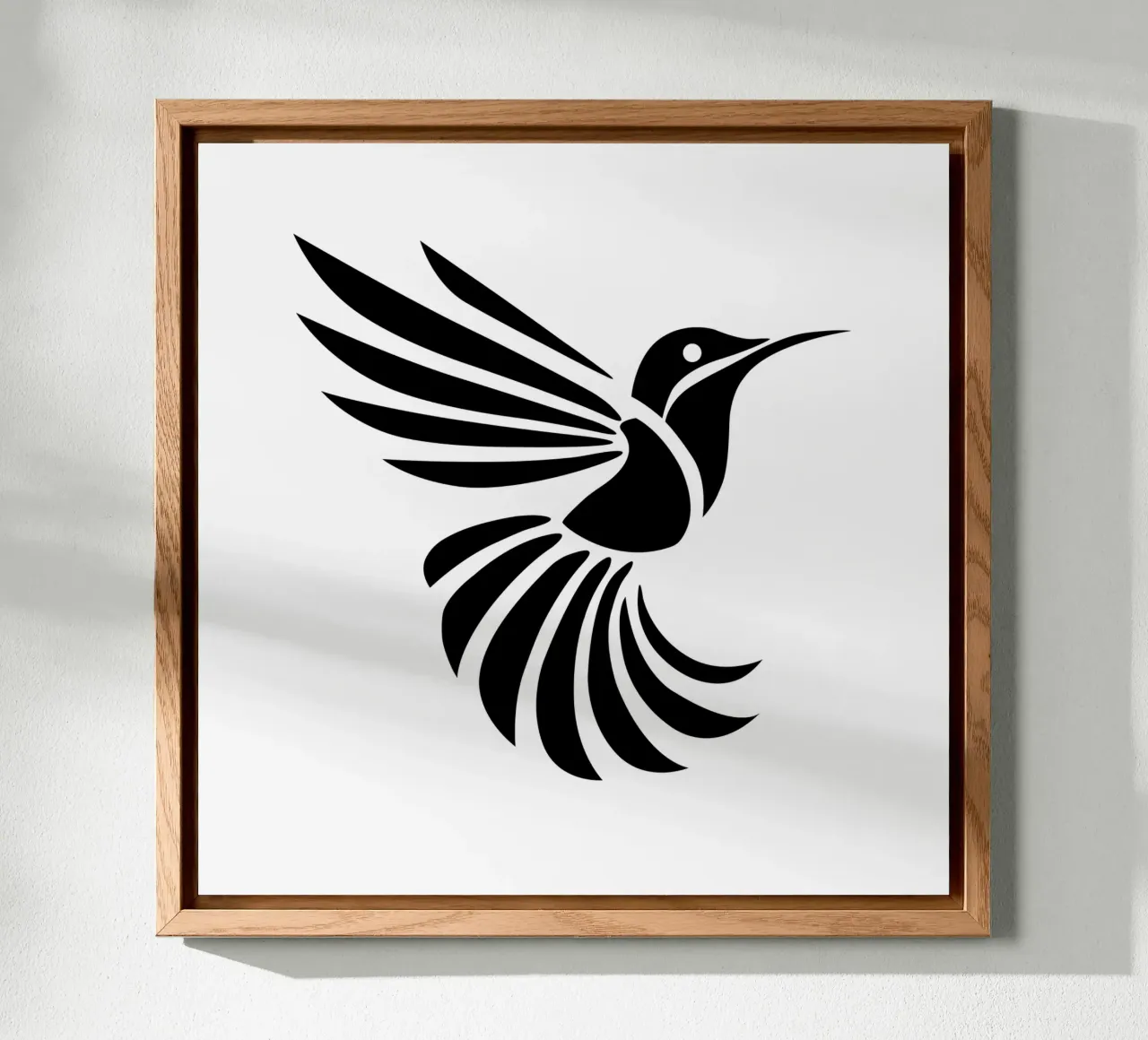 Silent Flight – Minimalist Hummingbird alluminio dibond da Sivaro