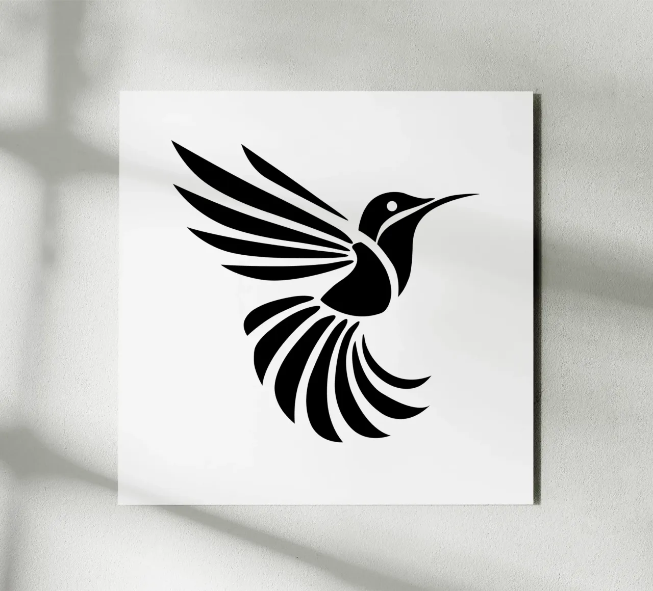 Silent Flight – Minimalist Hummingbird alluminio dibond da Sivaro