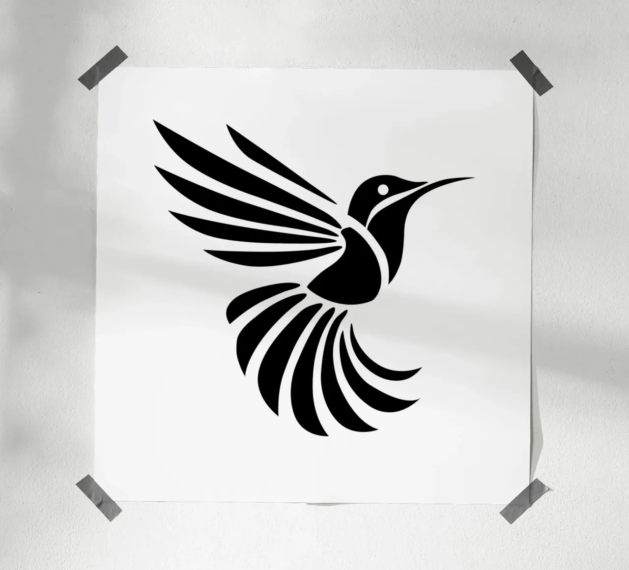 Silent Flight – Minimalist Hummingbird carta hahnemühle da Sivaro