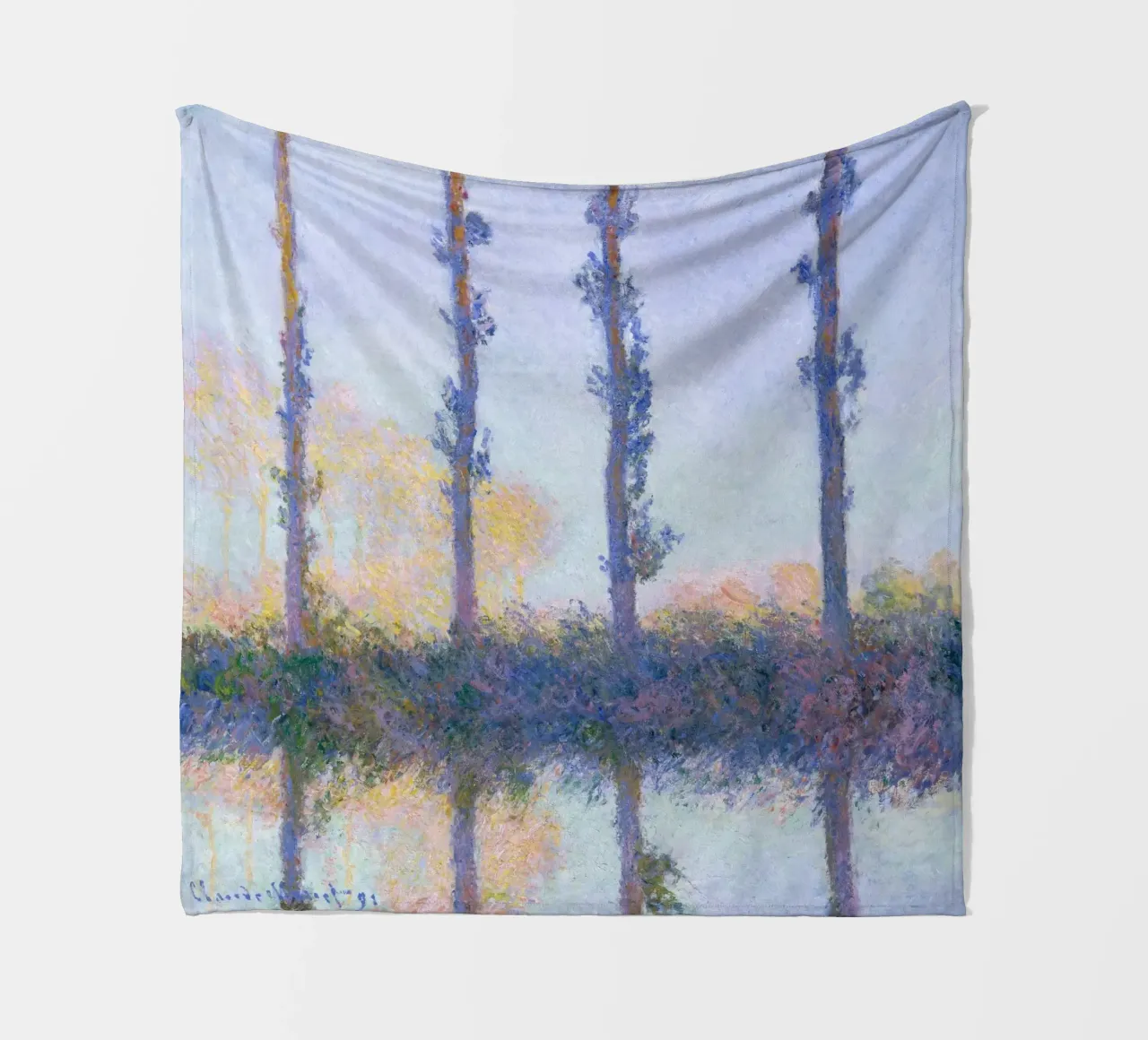 I quattro alberi (1891) di Claude Monet coperta in pile da Monet Art Prints