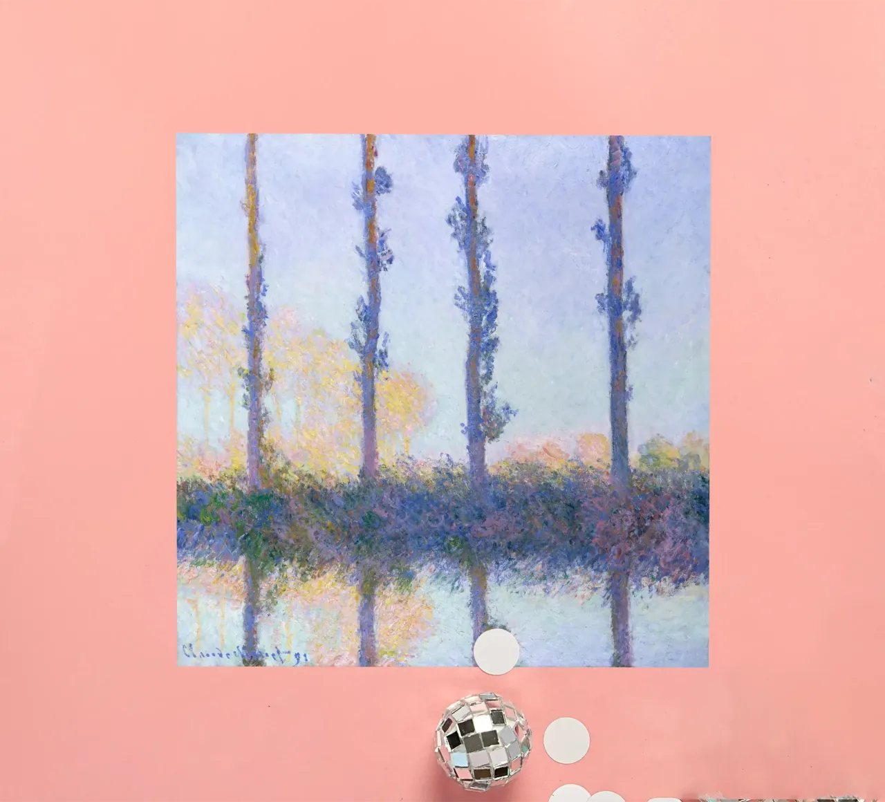I quattro alberi (1891) di Claude Monet adesivo da Monet Art Prints