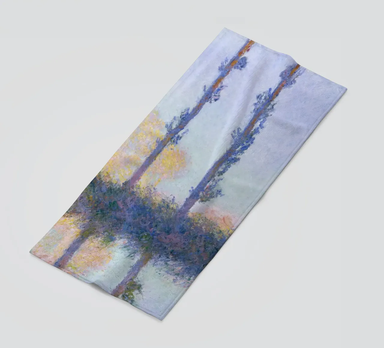 The Four Trees (1891) by Claude Monet beach towel by Monet Art Prints