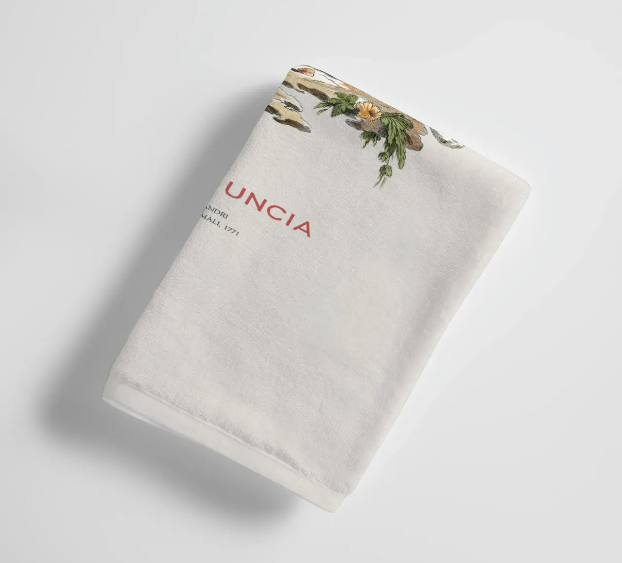 Der Schneeleopard oder Panthera uncia Handtuch von Vintagrafica