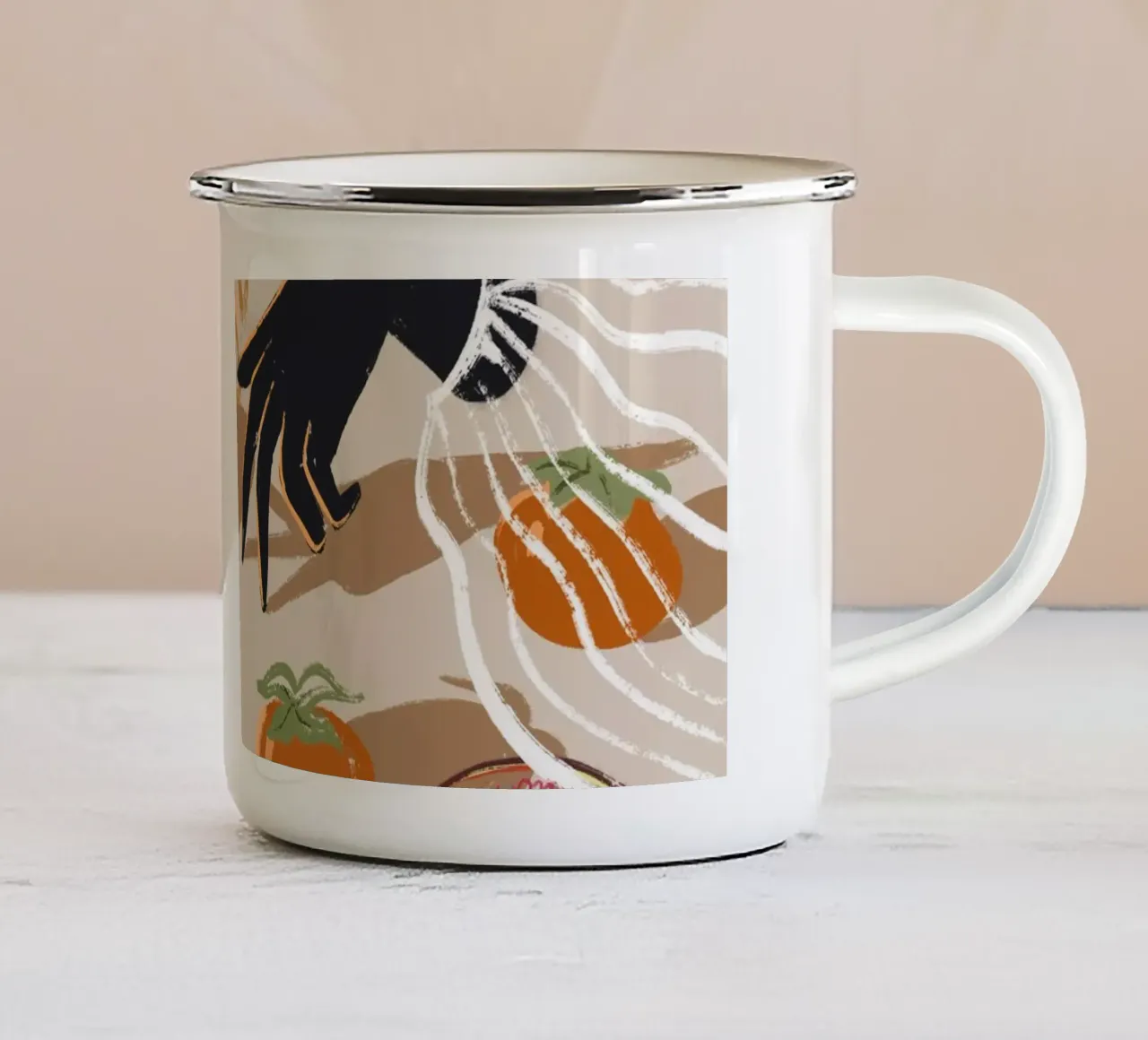 Fruits on The Table taza de esmalte de Arty Guava