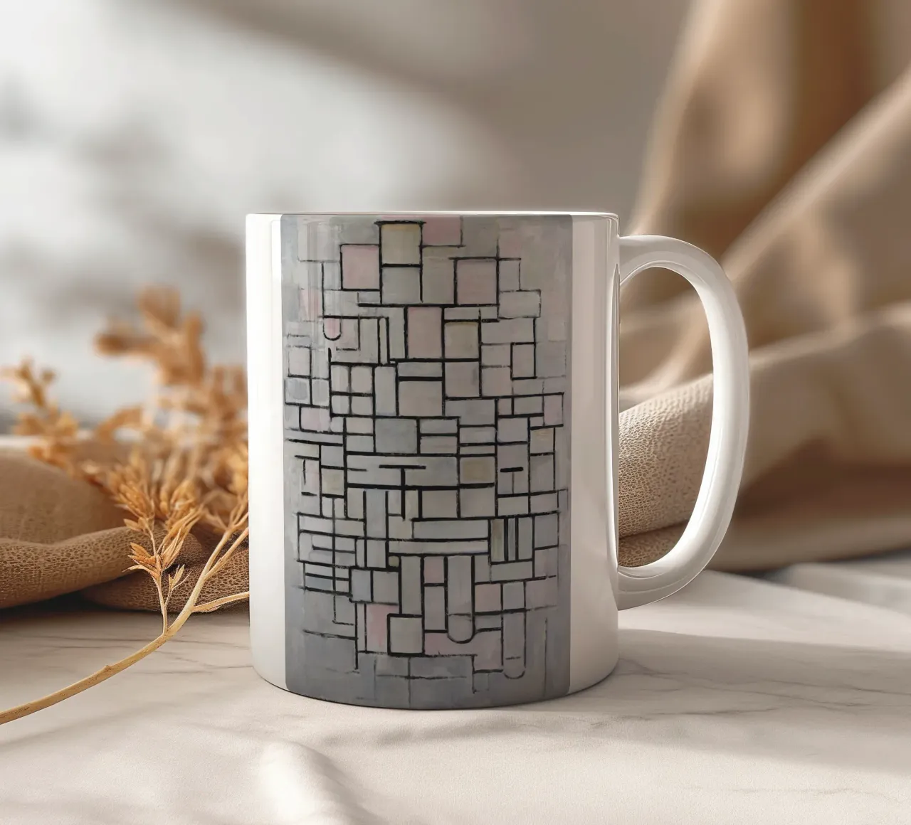 Mondrian tazza in ceramica da Imagine