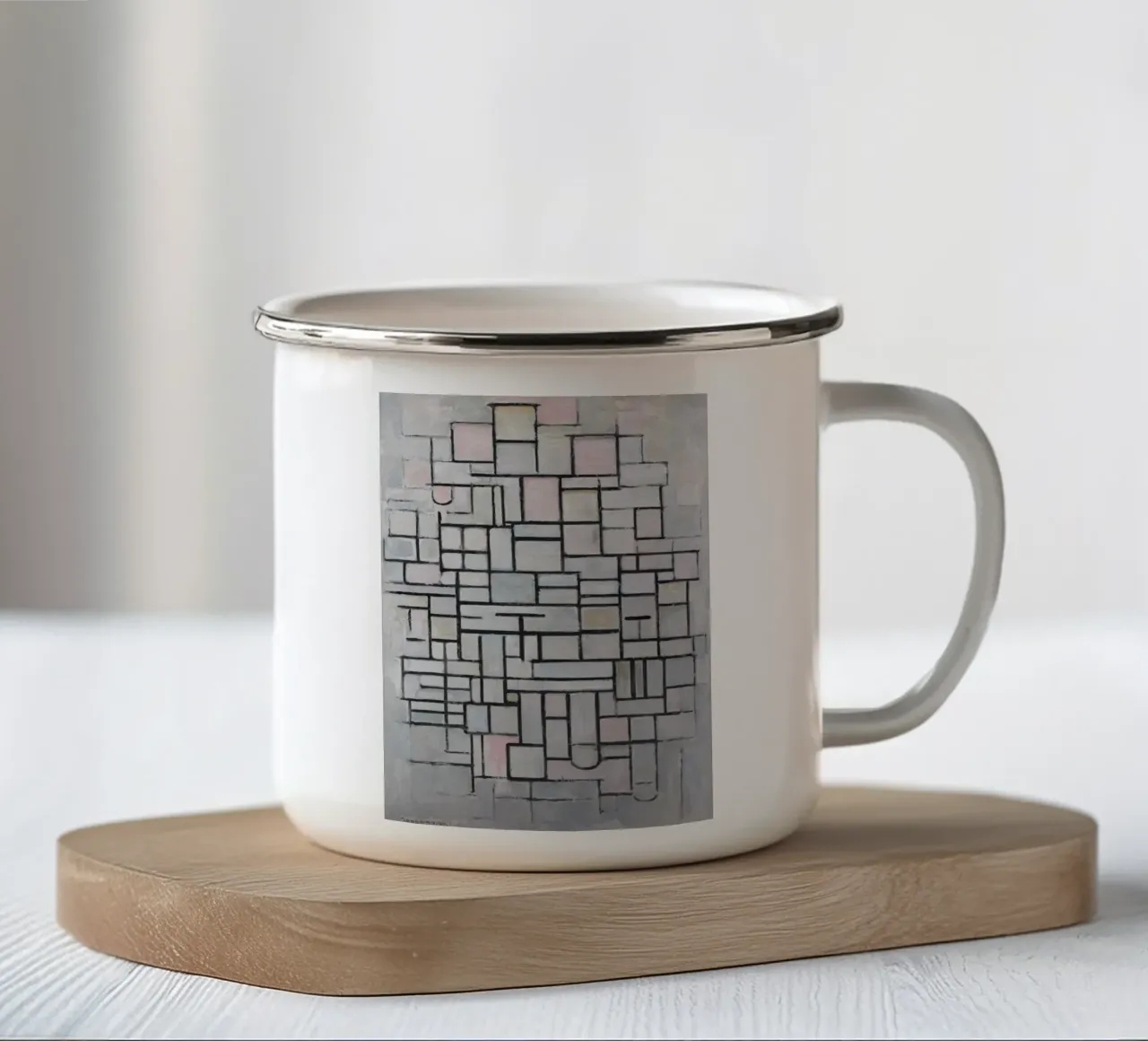 Mondrian tazza in smalto da Imagine
