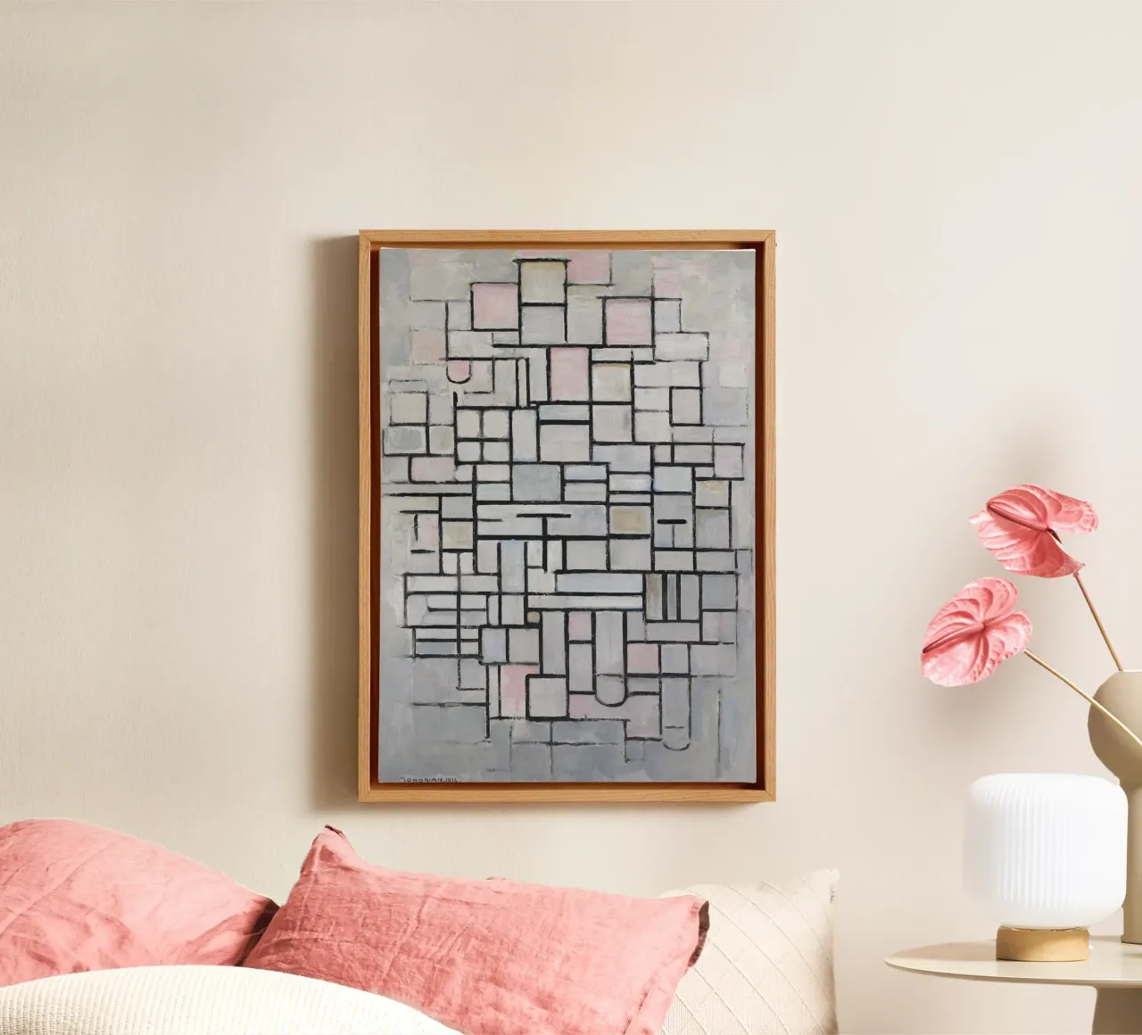 Mondrian tela con Cornice a cassetta da Imagine