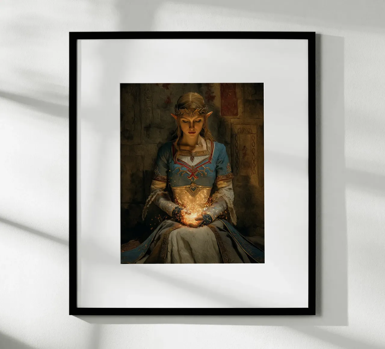 La leggenda di Zelda Breath of the Wild poster con telaio in alluminio da Fleur de Lys