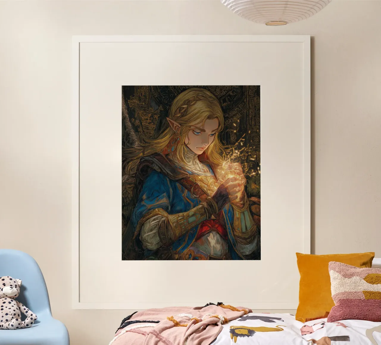 La leggenda di Zelda Breath of the Wild poster con telaio in plastica da Fleur de Lys